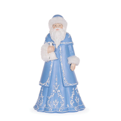 31 CM BLUE AND WHITE SANTA WITH FUR