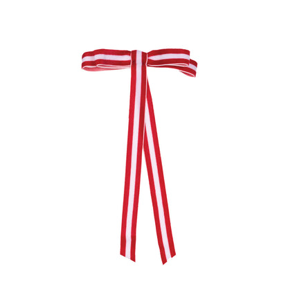 6pk Red And White Stripe Velvet Bows