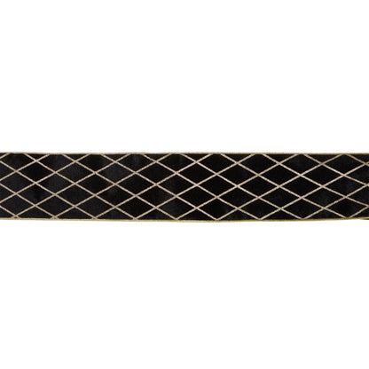 10cm Black Diamond Lattice Velvet Ribbon