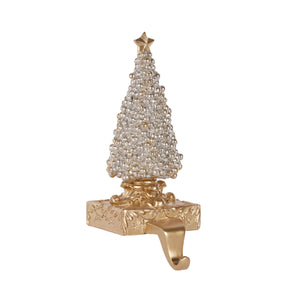 Imperial Frosted Gold Tree Stocking Holder