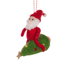 Load image into Gallery viewer, Wool Santa On Tree
