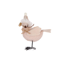 Load image into Gallery viewer, Wool Cream Bird With Hat
