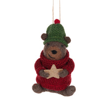 Load image into Gallery viewer, Wool Bear With Beanie
