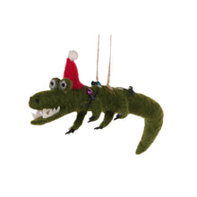 Load image into Gallery viewer, Wool Crocodile With Santa Hat
