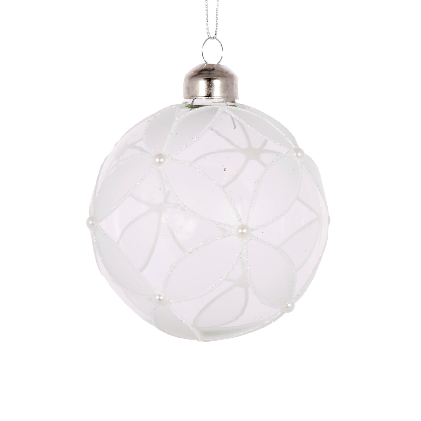 White Pearl Flower Bauble