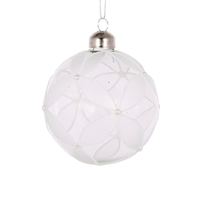 White Pearl Flower Bauble