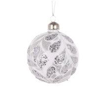 Load image into Gallery viewer, Silver Glitter Foliage Bauble
