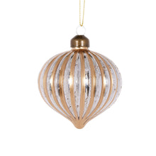 Load image into Gallery viewer, Silver And Gold Metallic Onion Bauble
