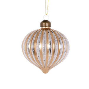 Silver And Gold Metallic Onion Bauble