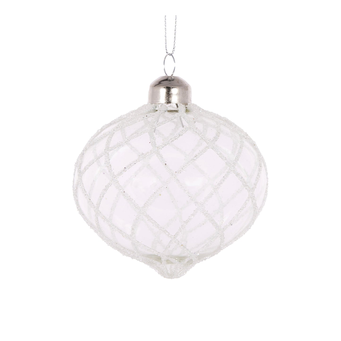 White Quilted Onion Bauble