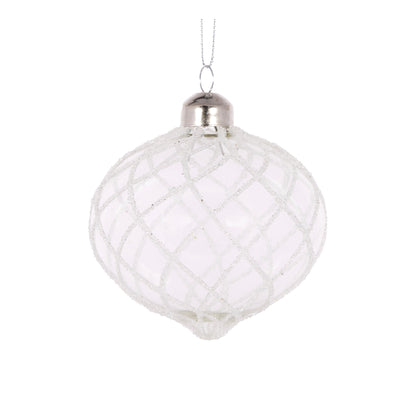 White Quilted Onion Bauble