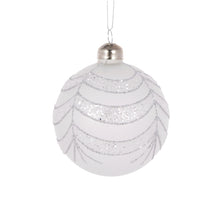 Load image into Gallery viewer, White Glitter Draped Bauble
