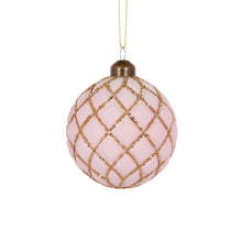 Load image into Gallery viewer, Pink Glitter Quilted Bauble
