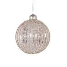 Load image into Gallery viewer, Metallic Champagne Stripe Bauble
