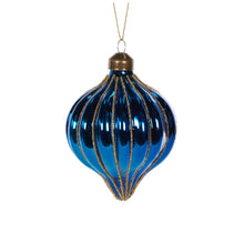 Load image into Gallery viewer, Bright Blue Stripe Drop Bauble
