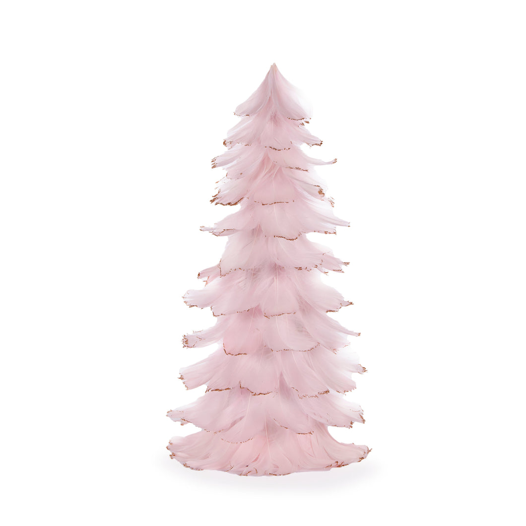 30Cm Pink Feather Tier Table Top Tree