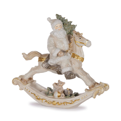 Woodland Santa On Rocking Horse