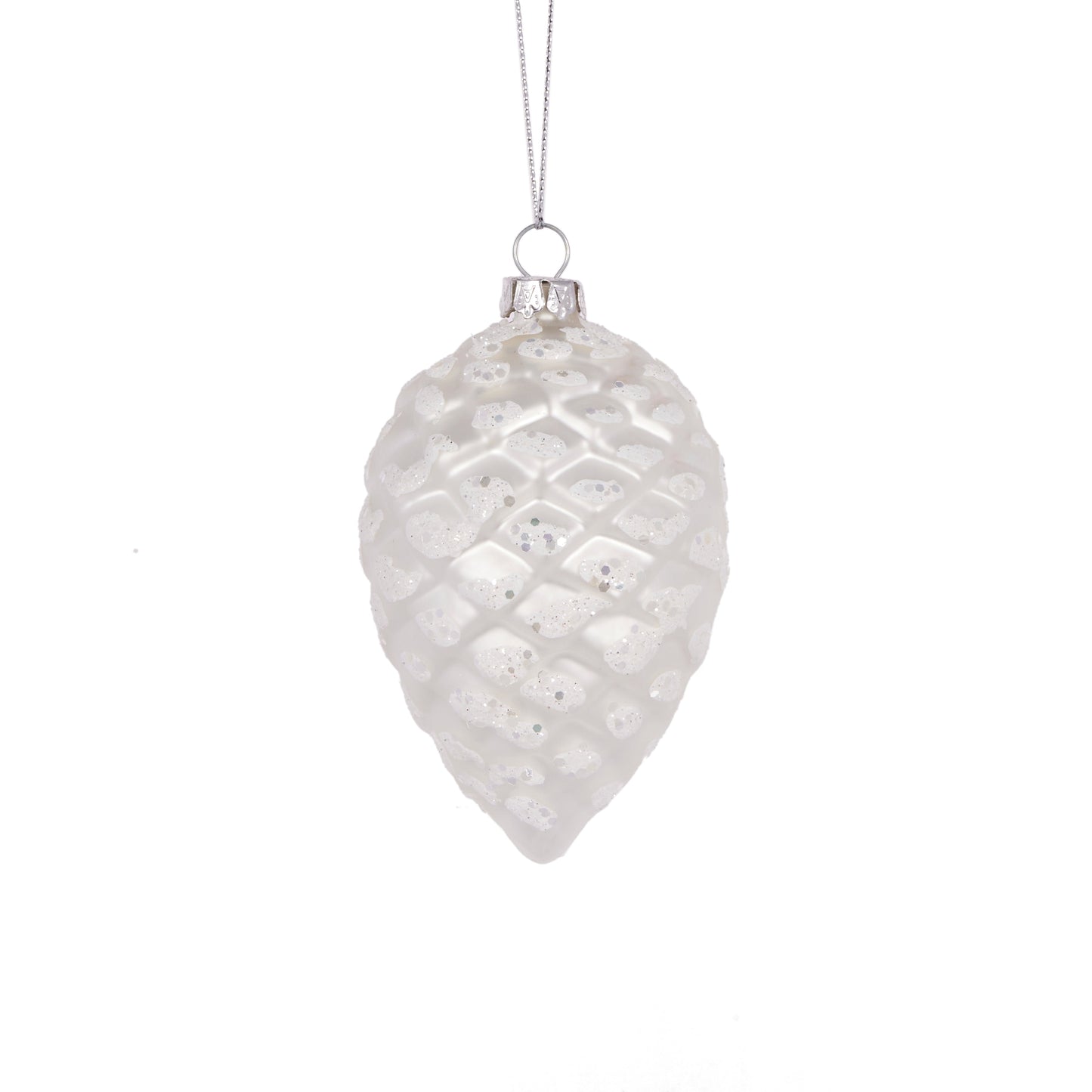 Icy White Pinecone Bauble