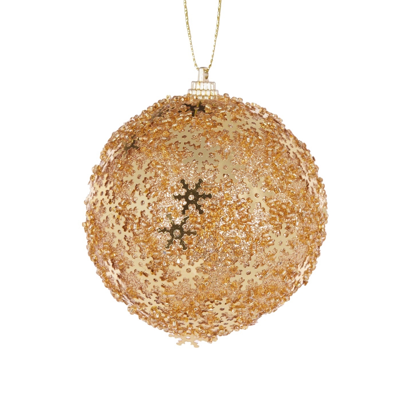 Metallic Gold Snowflakes Bauble