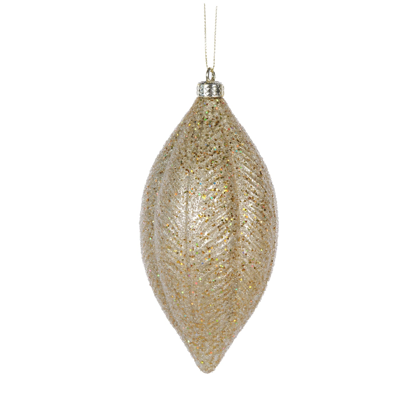 Metallic Gold Feather Drop Bauble