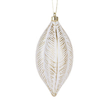 Load image into Gallery viewer, White And Gold Feather Drop Bauble
