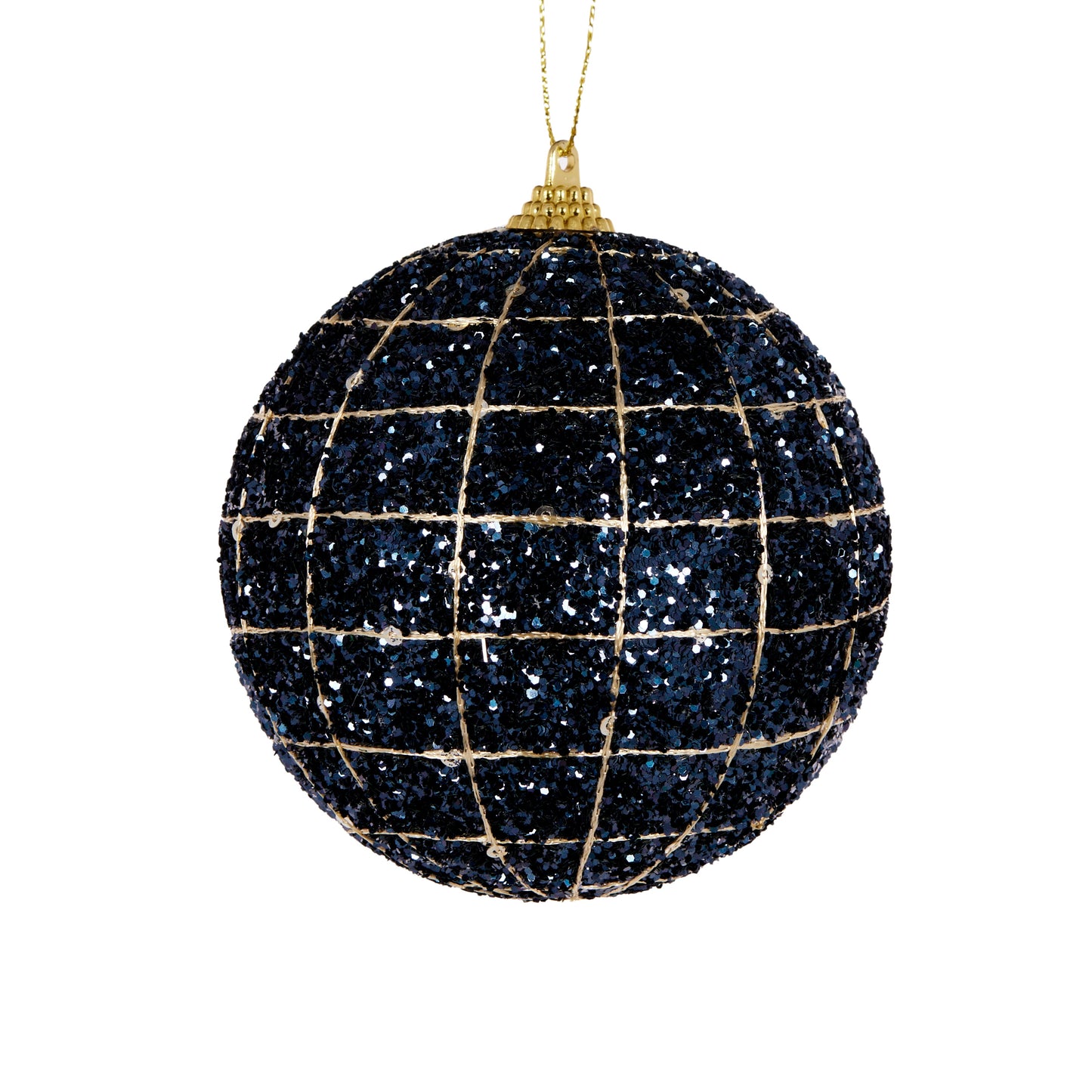 Midnight Blue Grid Bauble