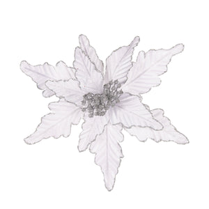 Luxe White Poinsettia Flower Clip