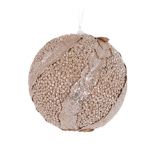 Load image into Gallery viewer, Xl Champagne Glitter Leaf Bauble
