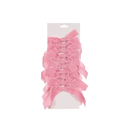 Set/10 5cm Pink Velvet Bows