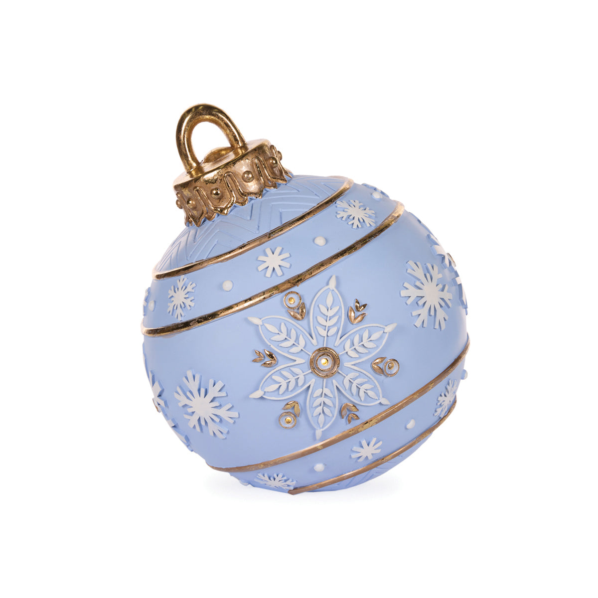 39 CM LED BLUE SNOWFLAKE BAUBLE DECOR