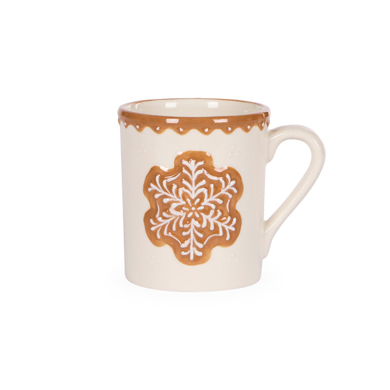 White Gingerbread Snowflake Mug