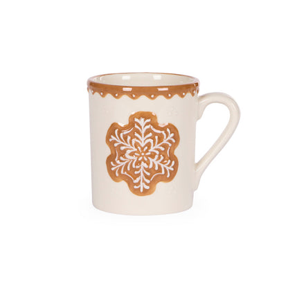 White Gingerbread Snowflake Mug