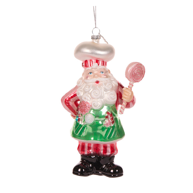 Glass Baking Santa Ornament