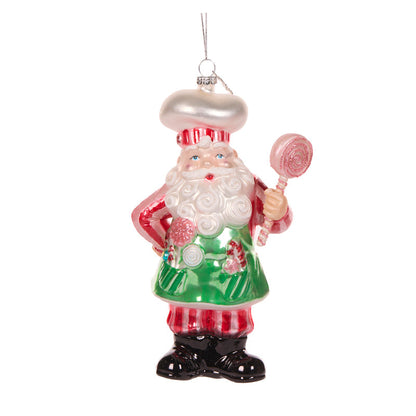 Glass Baking Santa Ornament