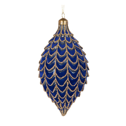 Royal Blue Pleated Drop Bauble