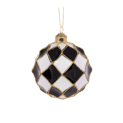 BLACK AND WHITE GEO BAUBLE