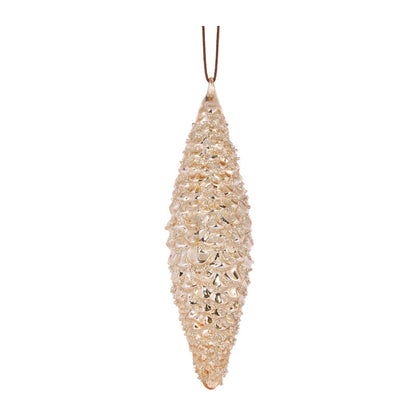 Bronze Embossed Drop Bauble
