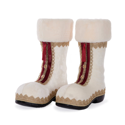 Majestic Cream & Burgundy Boots