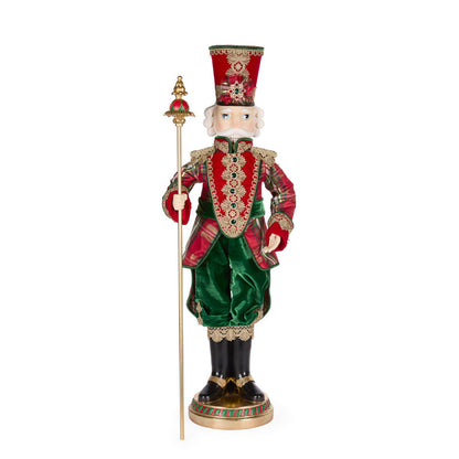 96cm Traditional Fabric Nutcracker With Staff