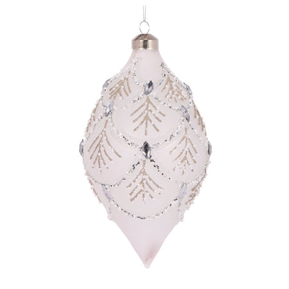 Frosted Fern Pleat Drop Bauble