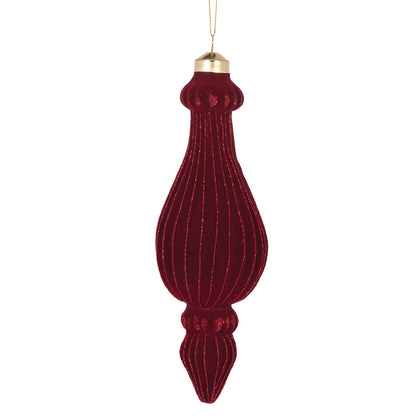 BURGUNDY VELVET RIBBED FINIAL