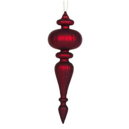 Red Frosted Disc Finial