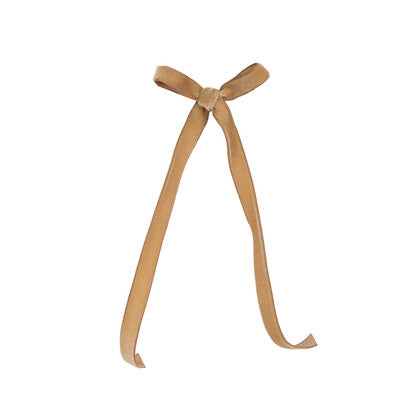 6Pk Tan Velvet Skinny Bows