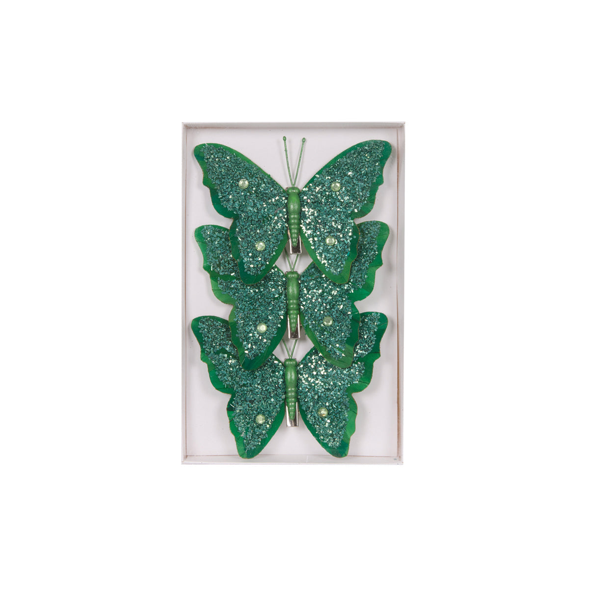 3pk Emerald Butterflies