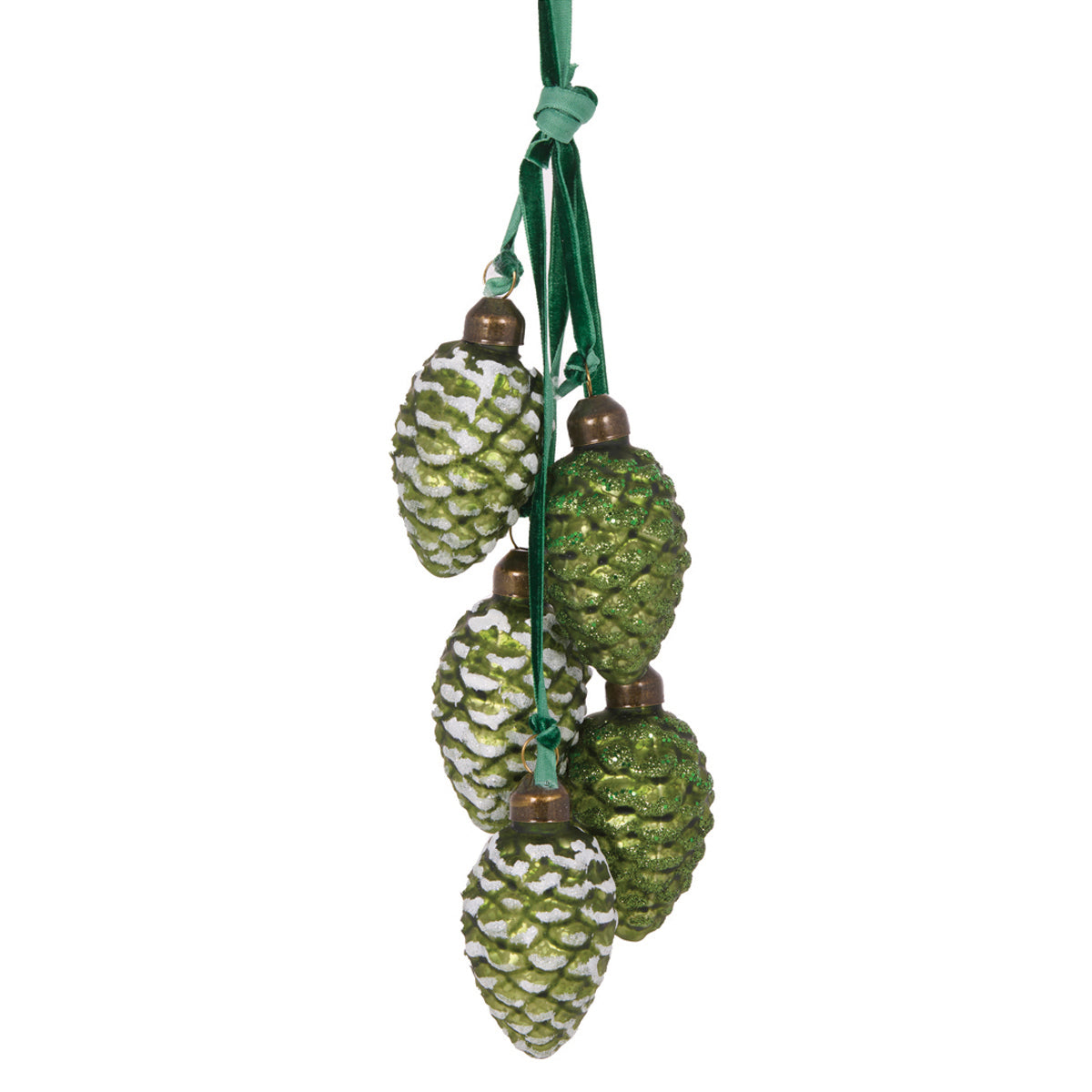 Frosted Green Pinecone Cluster