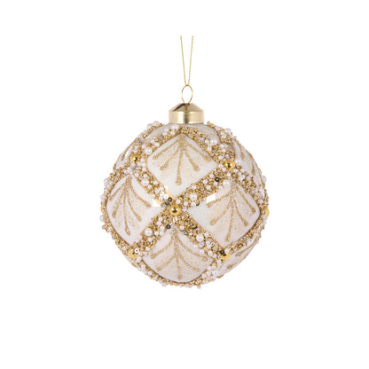 Ivory Pearl Leaf Bauble