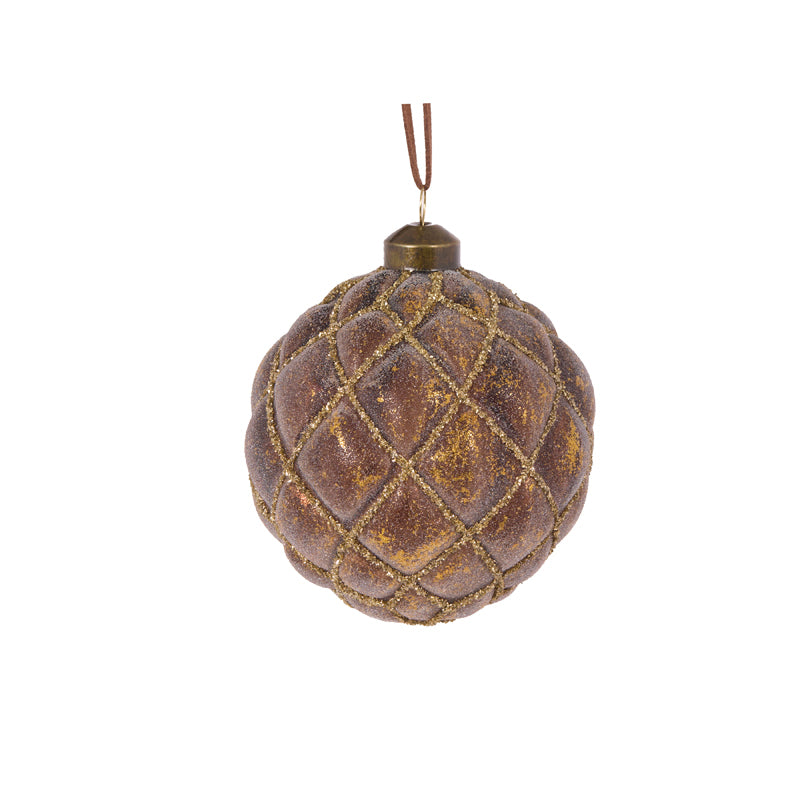 Metallic Brown Quilt Bauble
