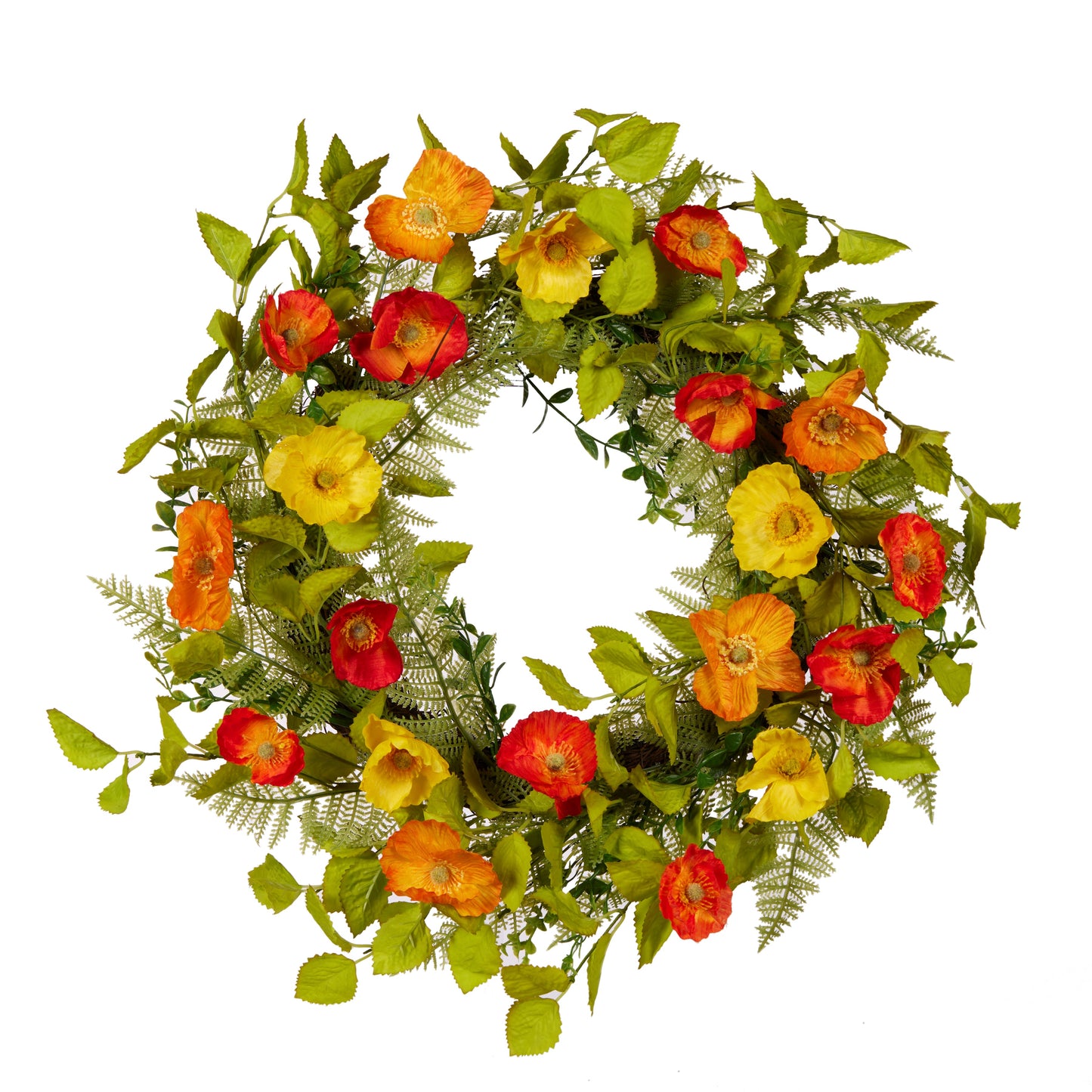 56 Cm Spring Poppies Wreath