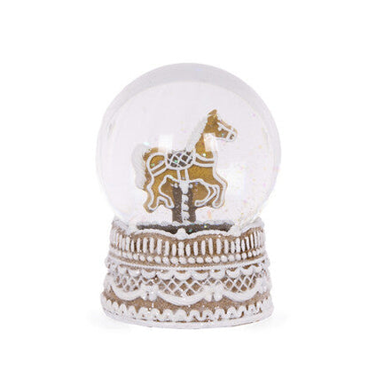 Piped Gingerbread Carousel Snowglobe