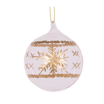 Gold Snowflake Etched Bauble